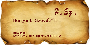 Hergert Szovát névjegykártya
